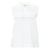 Birdy Cotton Poplin Top | White
