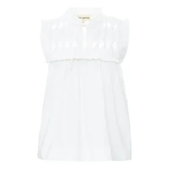 Birdy Cotton Poplin Top | White