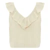 Ruffle Short Top | Ecru