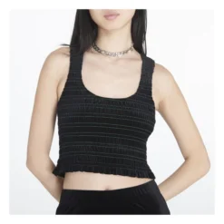 Ganni Smocked Jersey Top | Black -Trend Luxer Sales Store unnamed file 2160