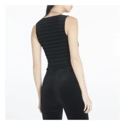 Ganni Smocked Jersey Top | Black -Trend Luxer Sales Store unnamed file 2161