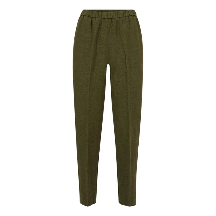 Stretchy Cotton And Linen Trousers | Green 1 Stretchy Cotton And Linen Trousers | Green