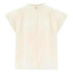 Simone Cotton Gauze Top | Ecru