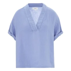 Avery Cotton Muslin Top | Storm Blue