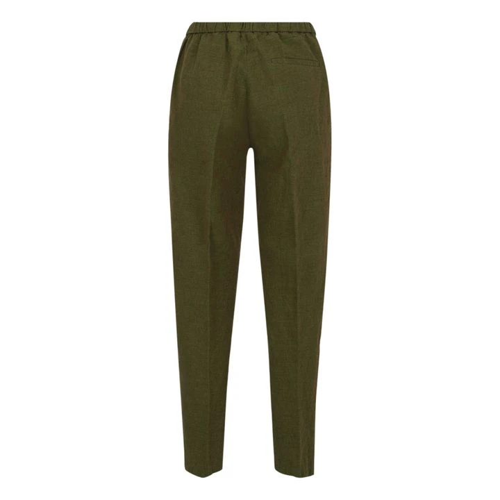 Stretchy Cotton And Linen Trousers | Green 5 Stretchy Cotton And Linen Trousers | Green - Image 5