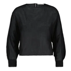 Caes Cotton Voile Top | Black