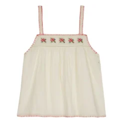 Embroidered Strappy Top - Women’s Collection | Ecru