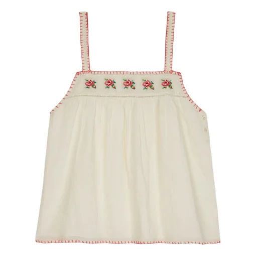 Embroidered Strappy Top - Women’s Collection | Ecru -Trend Luxer Sales Store unnamed file 2256