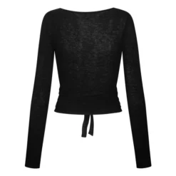 Anne Woollen Wrap Over Cardigan | Black -Trend Luxer Sales Store unnamed file 2267