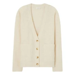 American Vintage East Alpaca Wool Cardigan | Heather White
