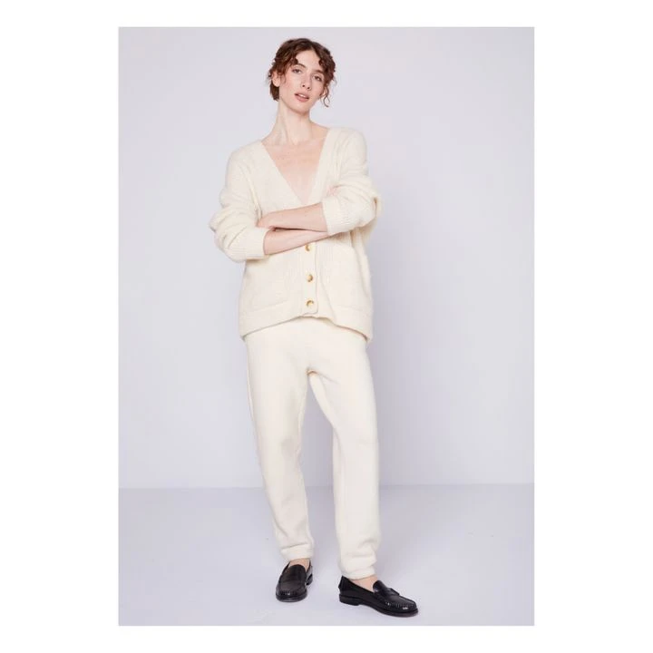 American Vintage East Alpaca Wool Cardigan | Heather White 2 American Vintage East Alpaca Wool Cardigan | Heather White - Image 2