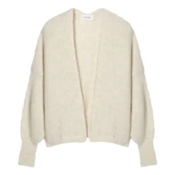 American Vintage East Alpaca Wool Shawl Collar Cardigan | Heather White