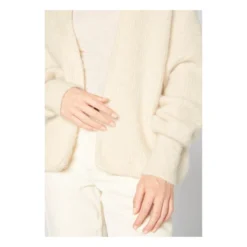 American Vintage East Alpaca Wool Shawl Collar Cardigan | Heather White -Trend Luxer Sales Store unnamed file 2295