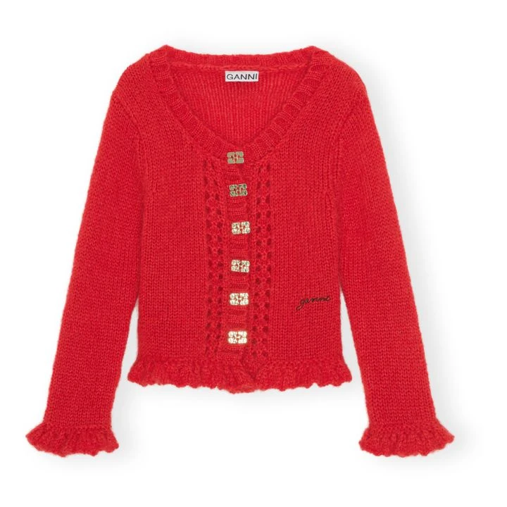 Ganni Cardigan Mohair | Red 1 Ganni Cardigan Mohair | Red