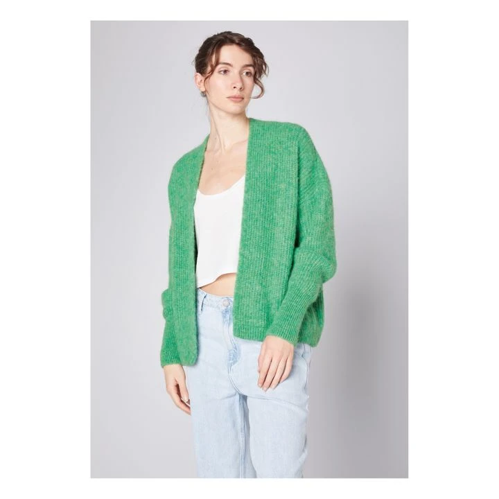 American Vintage East Alpaca Wool Shawl Collar Cardigan | Green 3 American Vintage East Alpaca Wool Shawl Collar Cardigan | Green - Image 3