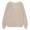 Momoni Cressida Metallic Ribbed Cardigan | Cream