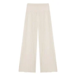 Cotton And Cashmere Pleated Trousers | Natural