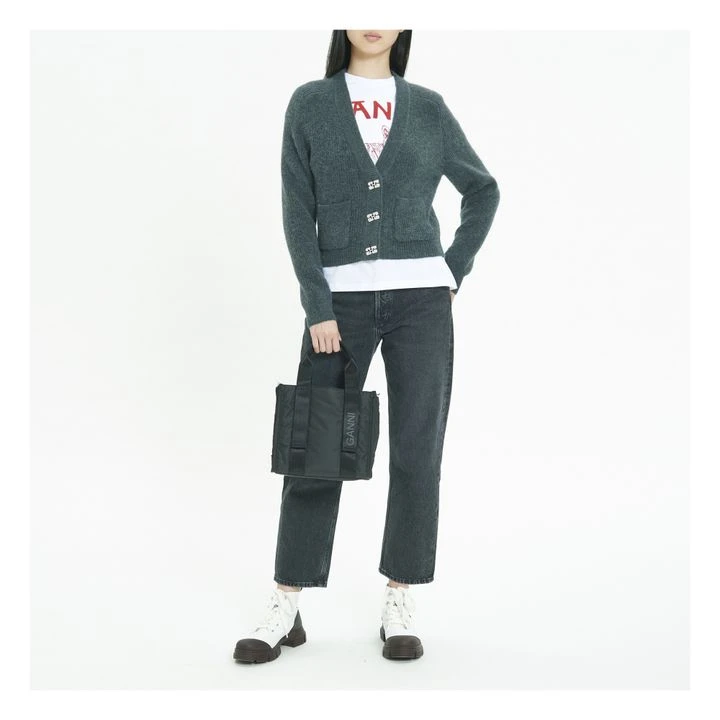 Ganni Cardigan Solid Alpaga Et Laine Mérinos | Carbon 2 Ganni Cardigan Solid Alpaga Et Laine Mérinos | Carbon - Image 2