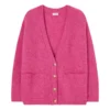 American Vintage East Alpaca Wool Cardigan | Magenta