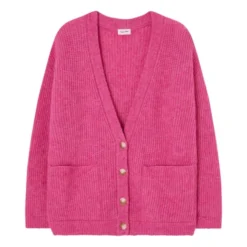 American Vintage East Alpaca Wool Cardigan | Magenta