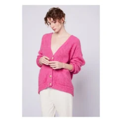 American Vintage East Alpaca Wool Cardigan | Magenta 8 American Vintage East Alpaca Wool Cardigan | Magenta -Trend Luxer Sales Store unnamed file 2382