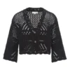 Crochet Knit Cardigan | Black