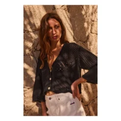 Crochet Knit Cardigan | Black -Trend Luxer Sales Store unnamed file 2391