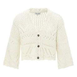Crochet Knit Cardigan | Ecru