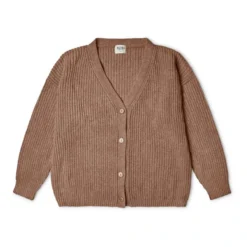 Organic Cotton Cardigan | Taupe Brown