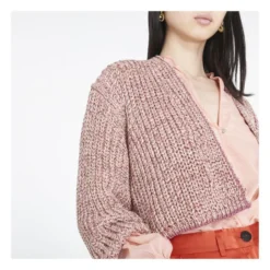 FORTE_FORTE Moulin Short Cardigan | Dusty Pink -Trend Luxer Sales Store unnamed file 2453