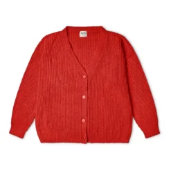 Organic Cotton Cardigan | Red