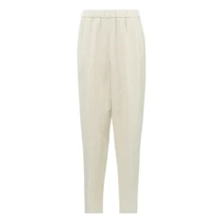 Stretchy Loose Peg Trousers | Ecru