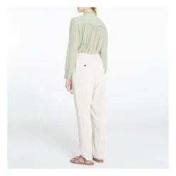 Stretchy Loose Peg Trousers | Ecru -Trend Luxer Sales Store unnamed file 281