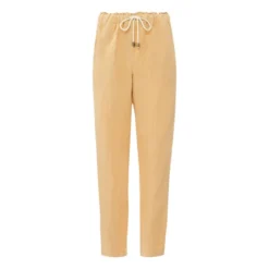 Elastic Linen Pants - Women’s Collection | Beige