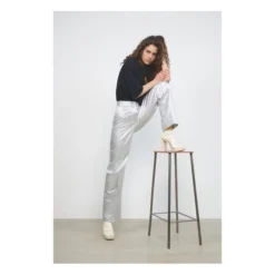 Stella Nova Livi Metallic Trousers | Silver -Trend Luxer Sales Store unnamed file 431