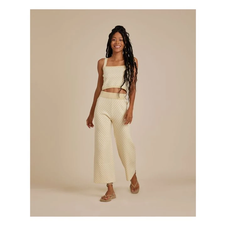 Checked Knit Pants | Yellow 1 Checked Knit Pants | Yellow