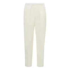Stretchy Cotton And Linen Trousers | White