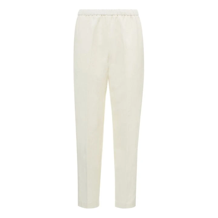 Stretchy Cotton And Linen Trousers | White 1 Stretchy Cotton And Linen Trousers | White