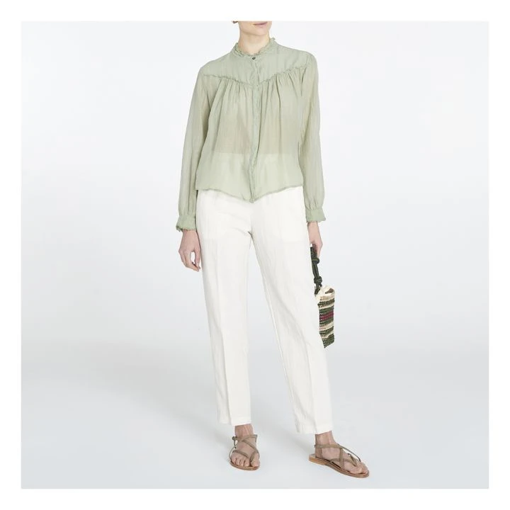 Stretchy Cotton And Linen Trousers | White 2 Stretchy Cotton And Linen Trousers | White - Image 2