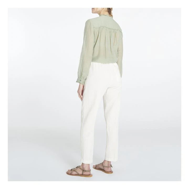 Stretchy Cotton And Linen Trousers | White 4 Stretchy Cotton And Linen Trousers | White - Image 4