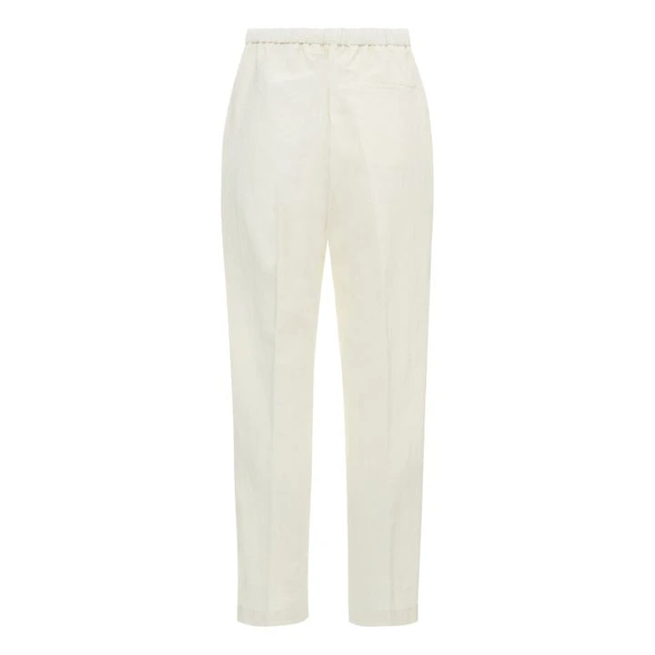 Stretchy Cotton And Linen Trousers | White 5 Stretchy Cotton And Linen Trousers | White - Image 5