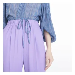 FORTE_FORTE Georgette Double Elastic Trousers | Purple -Trend Luxer Sales Store unnamed file 496