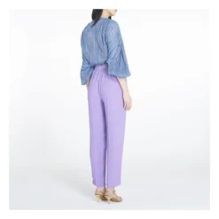 FORTE_FORTE Georgette Double Elastic Trousers | Purple -Trend Luxer Sales Store unnamed file 497