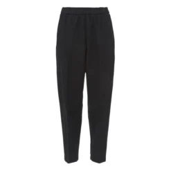 Cotton And Linen Peg Pants | Black