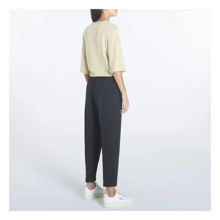 Cotton And Linen Peg Pants | Black 3 Cotton And Linen Peg Pants | Black - Image 3