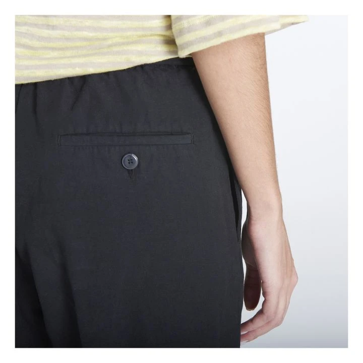 Cotton And Linen Peg Pants | Black 4 Cotton And Linen Peg Pants | Black - Image 4