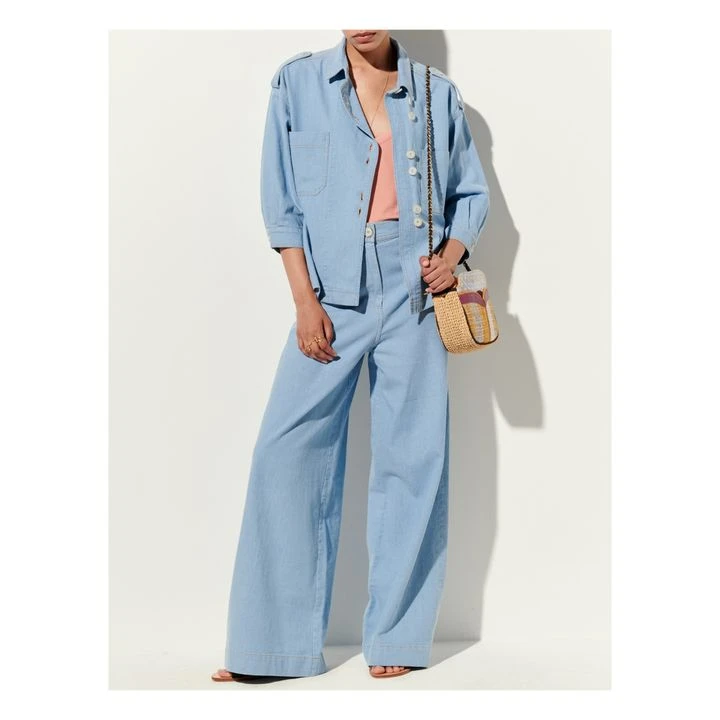 Captain Cook Cotton And Linen Pants | Light Blue 2 Captain Cook Cotton And Linen Pants | Light Blue - Image 2