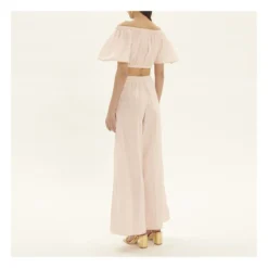 FORTE_FORTE Embroidered Cotton Poplin Palazzo Pants | Powder Pink -Trend Luxer Sales Store unnamed file 55
