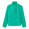 Caspian Cotton Poplin Blouse | Green
