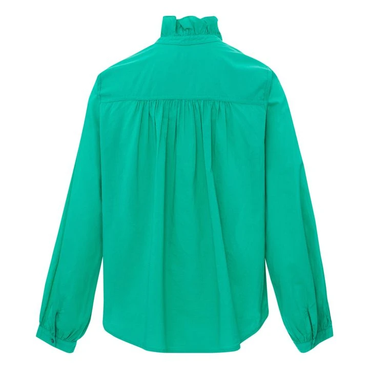 Caspian Cotton Poplin Blouse | Green 5 Caspian Cotton Poplin Blouse | Green - Image 5